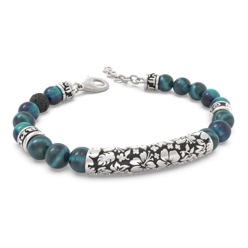 Bracciale Hawaii Occhio Di Tigre Blu