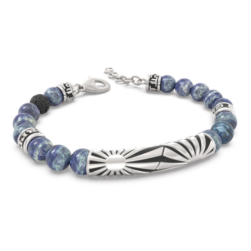 Bracciale Giappone Agata Blu Striata